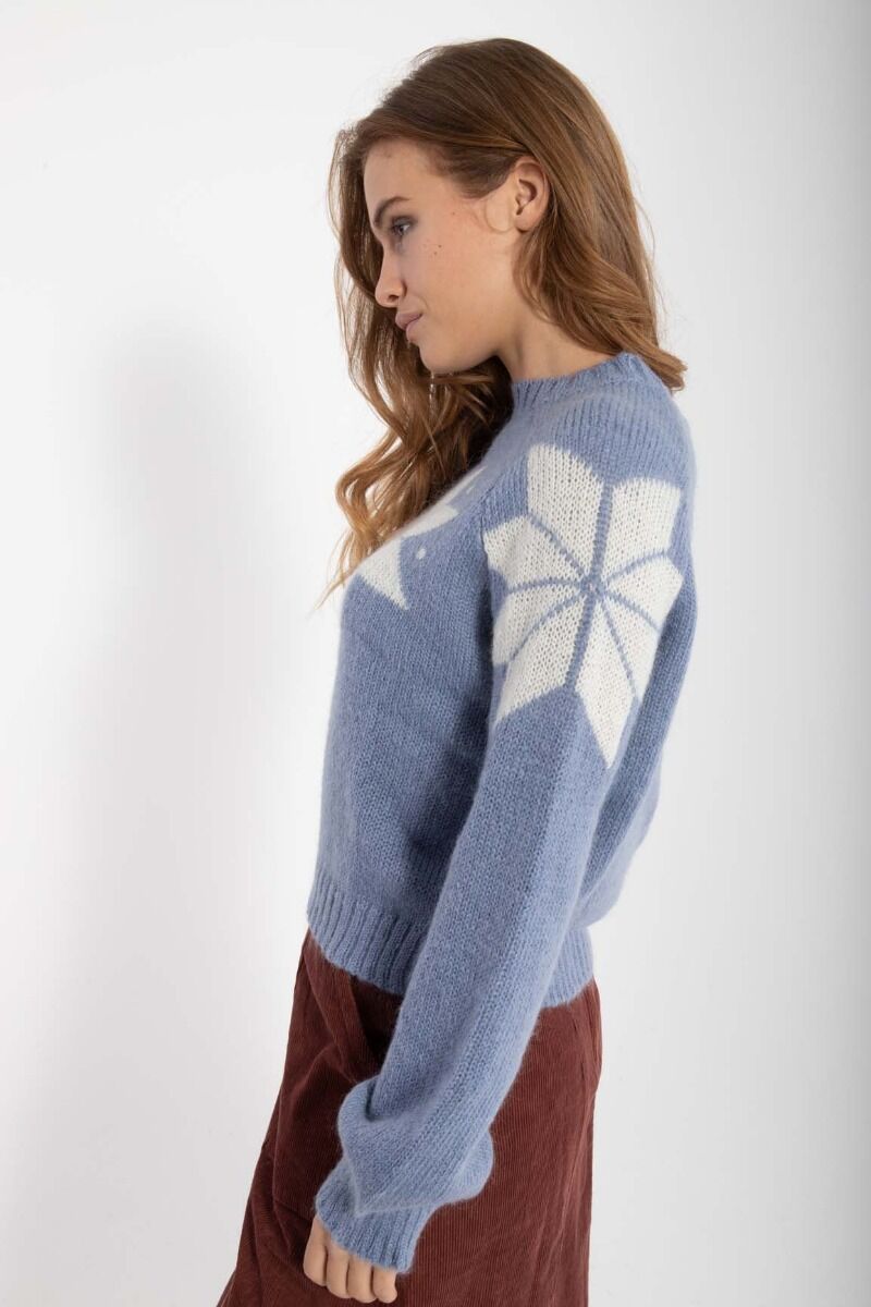 Danefantastic Flakes Wool Sweater Porcelaine/Chalk