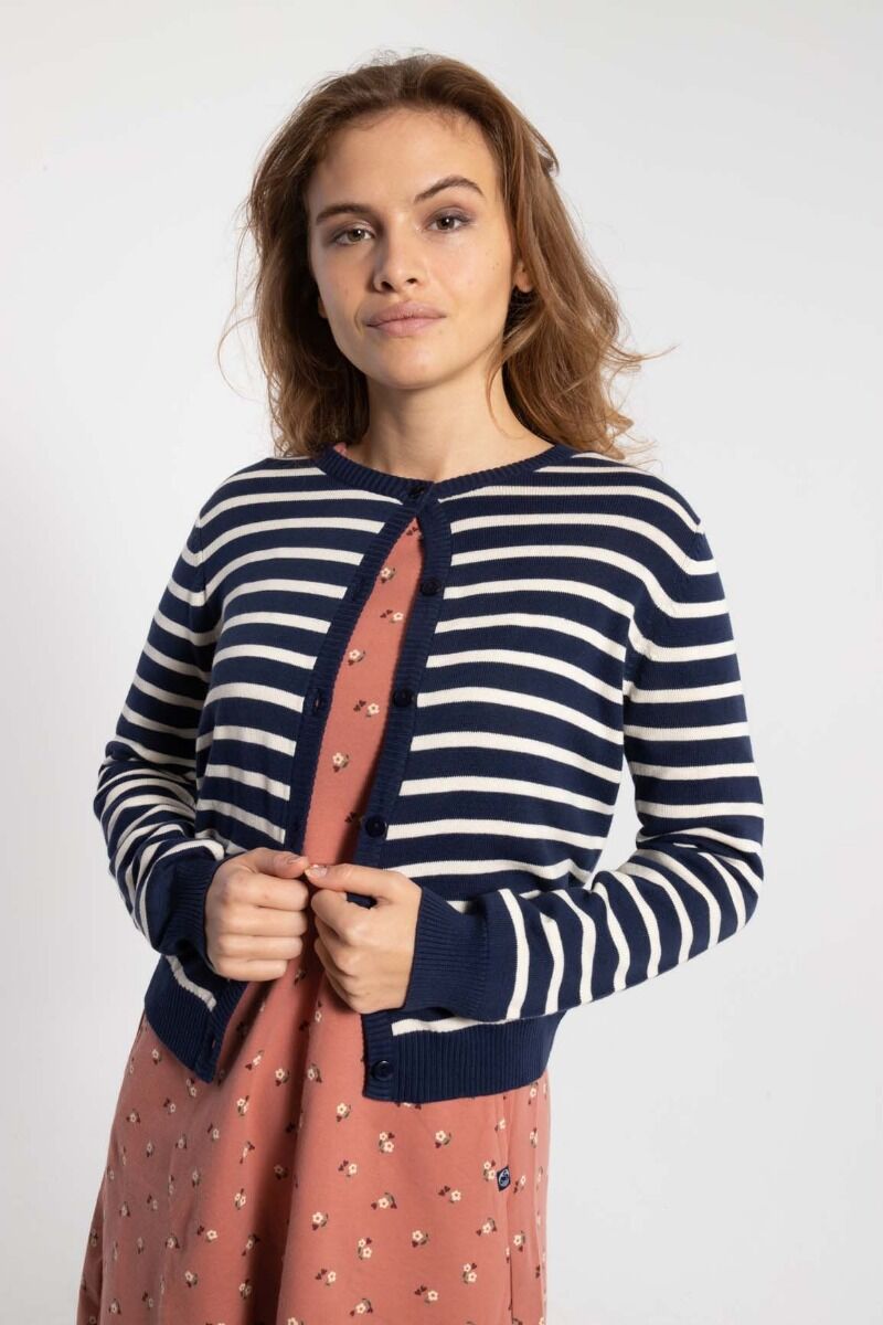 Danesaga Cardigan Dk Navy/Chalk