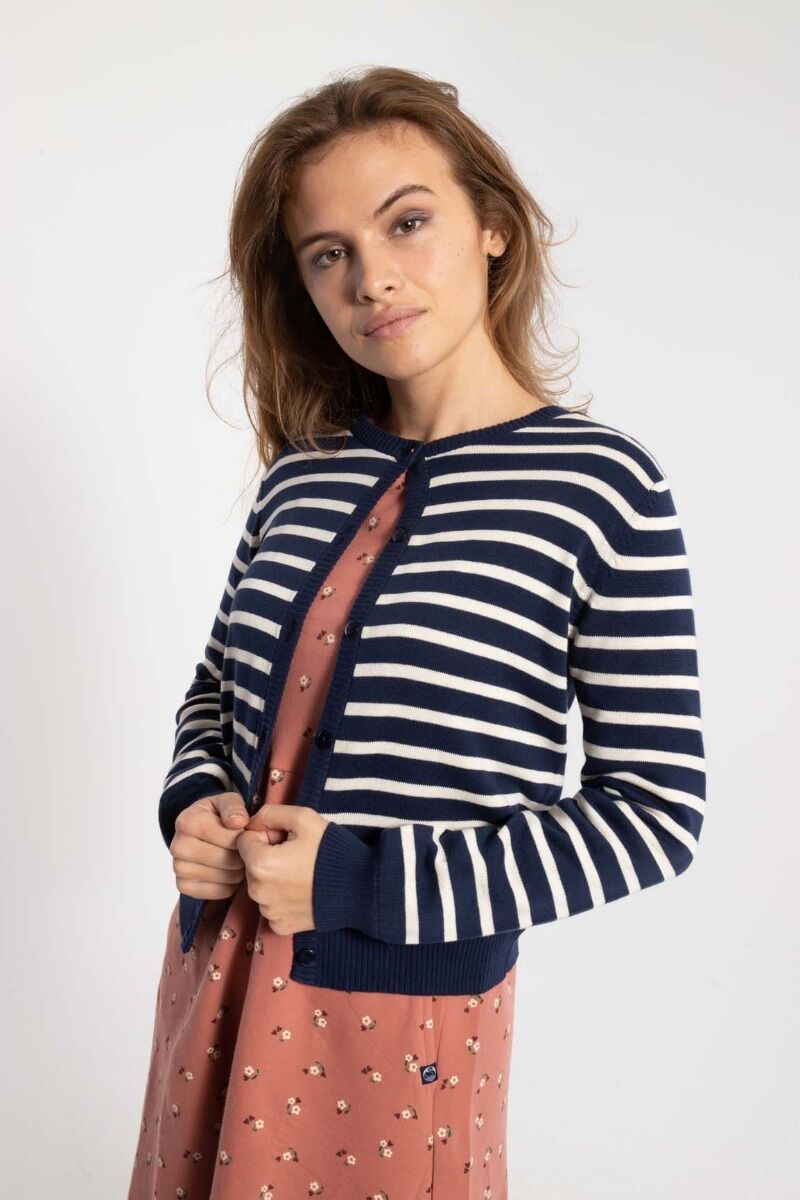 Danesaga Cardigan Dk Navy/Chalk