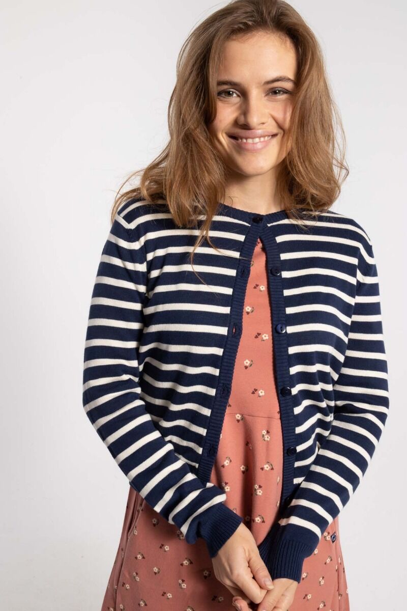 Danesaga Cardigan Dk Navy/Chalk