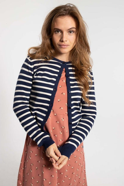 Danesaga Cardigan Dk Navy/Chalk