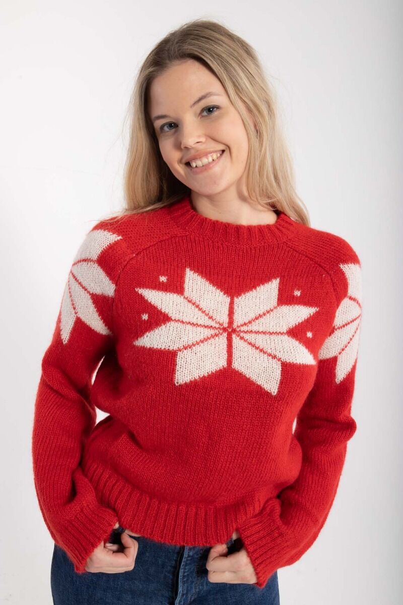Danefantastic Flakes Wool Sweater Red/Chalk