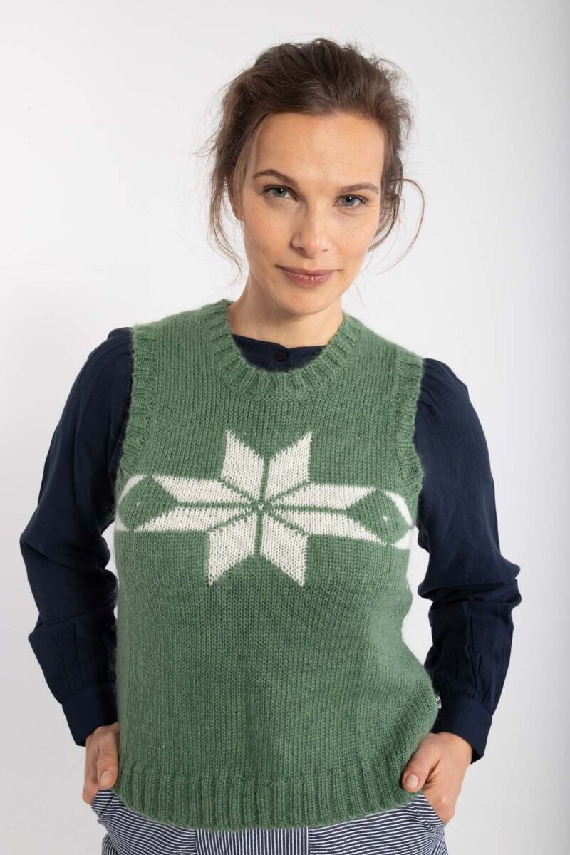 Daneklaksvik Flakes Vest Lt Khaki/Chalk