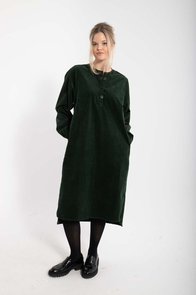 Danepalette Cord Stretch Dress Deep Forest