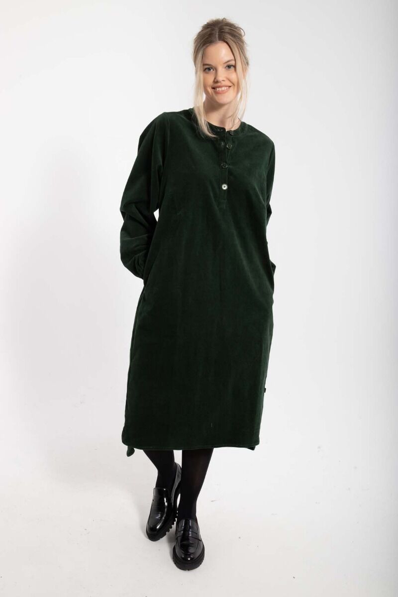 Danepalette Cord Stretch Dress Deep Forest