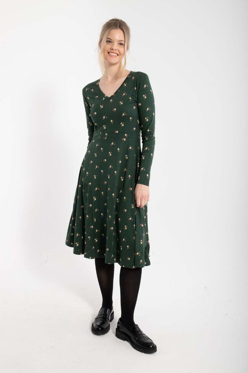 Danandreasen Dress Black green MINIFLOWER