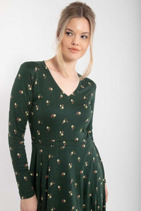 Danandreasen Dress Black green MINIFLOWER