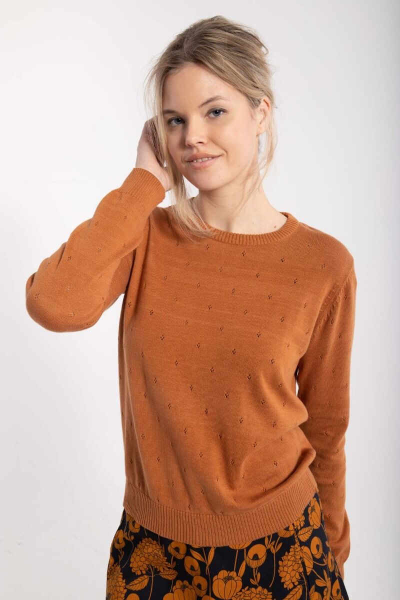 Danepearly Hole Knit Sweater Occer