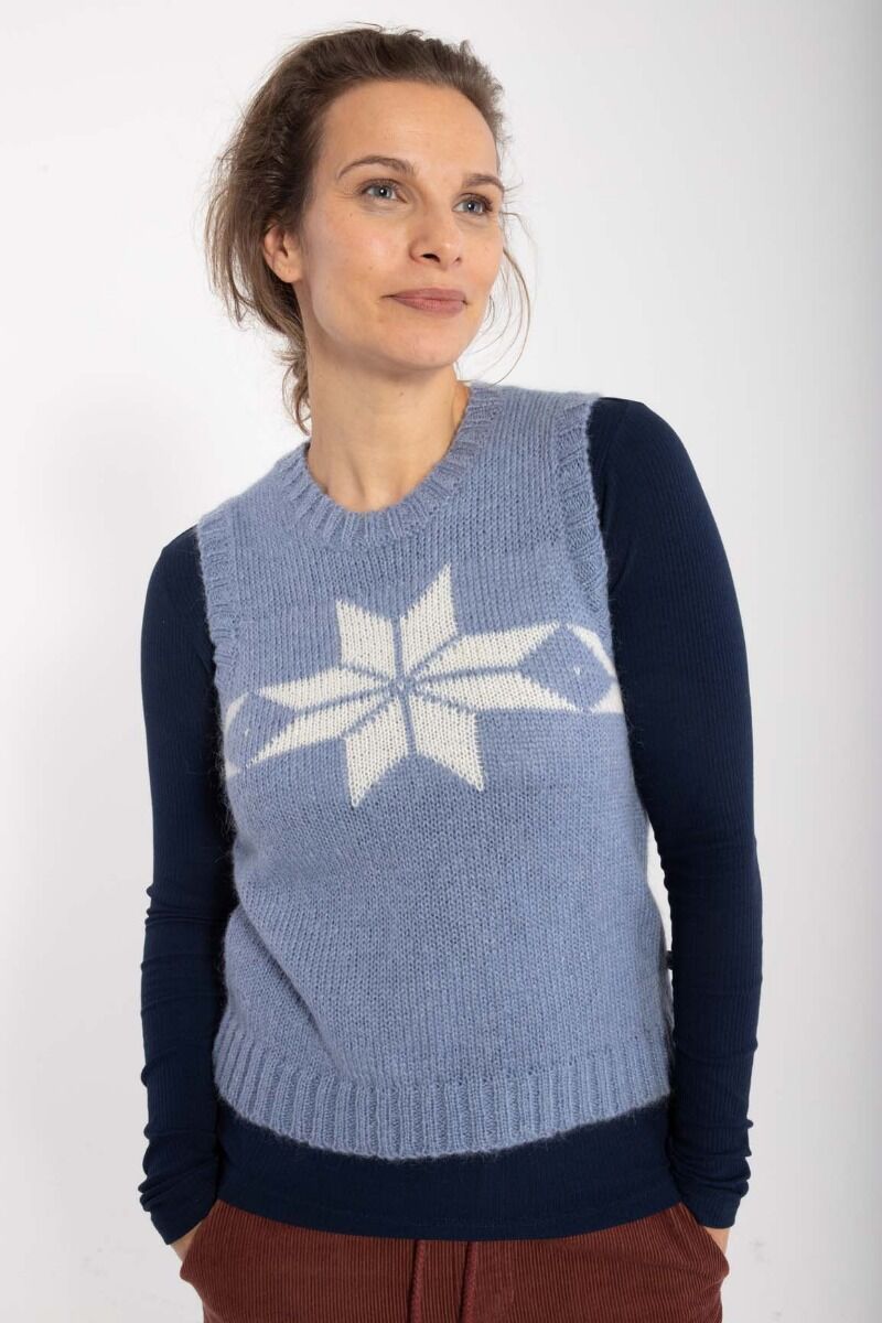 Daneklaksvik Flakes Vest Porcelaine/Chalk