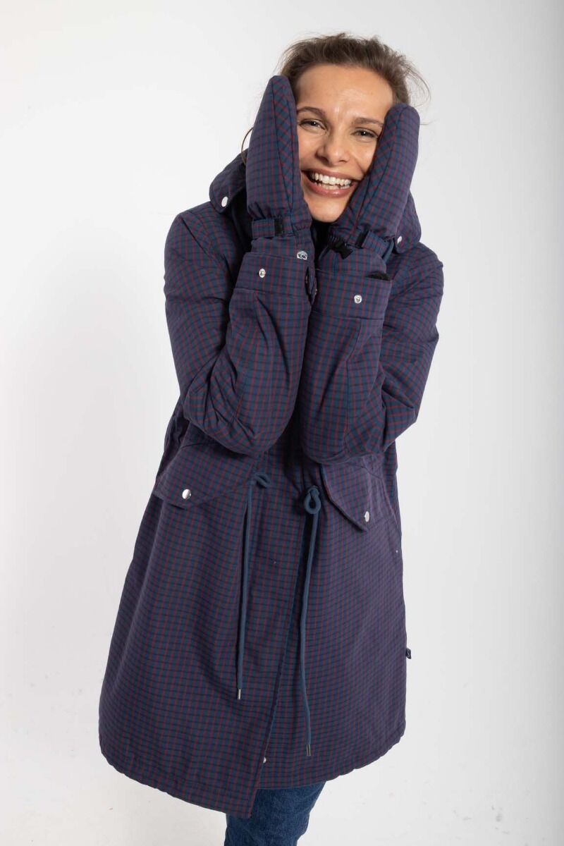 Danesvaneke Plaid Winter Parka Marine/Black/Redwine