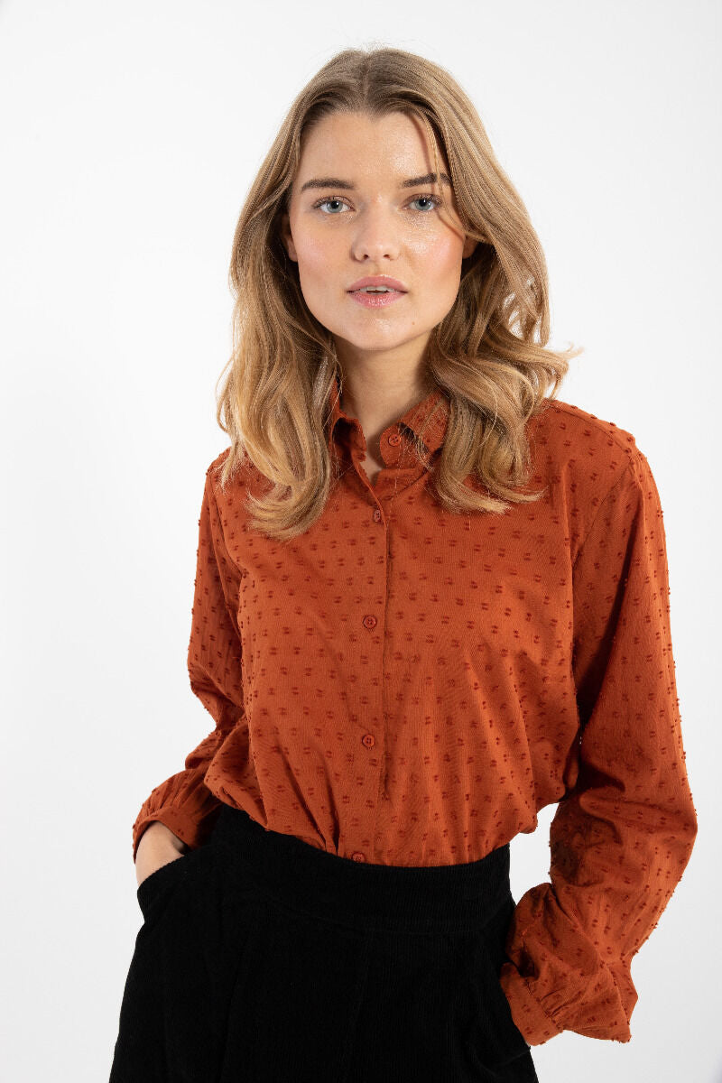 Danenovember Cotton Dot Shirt Rust