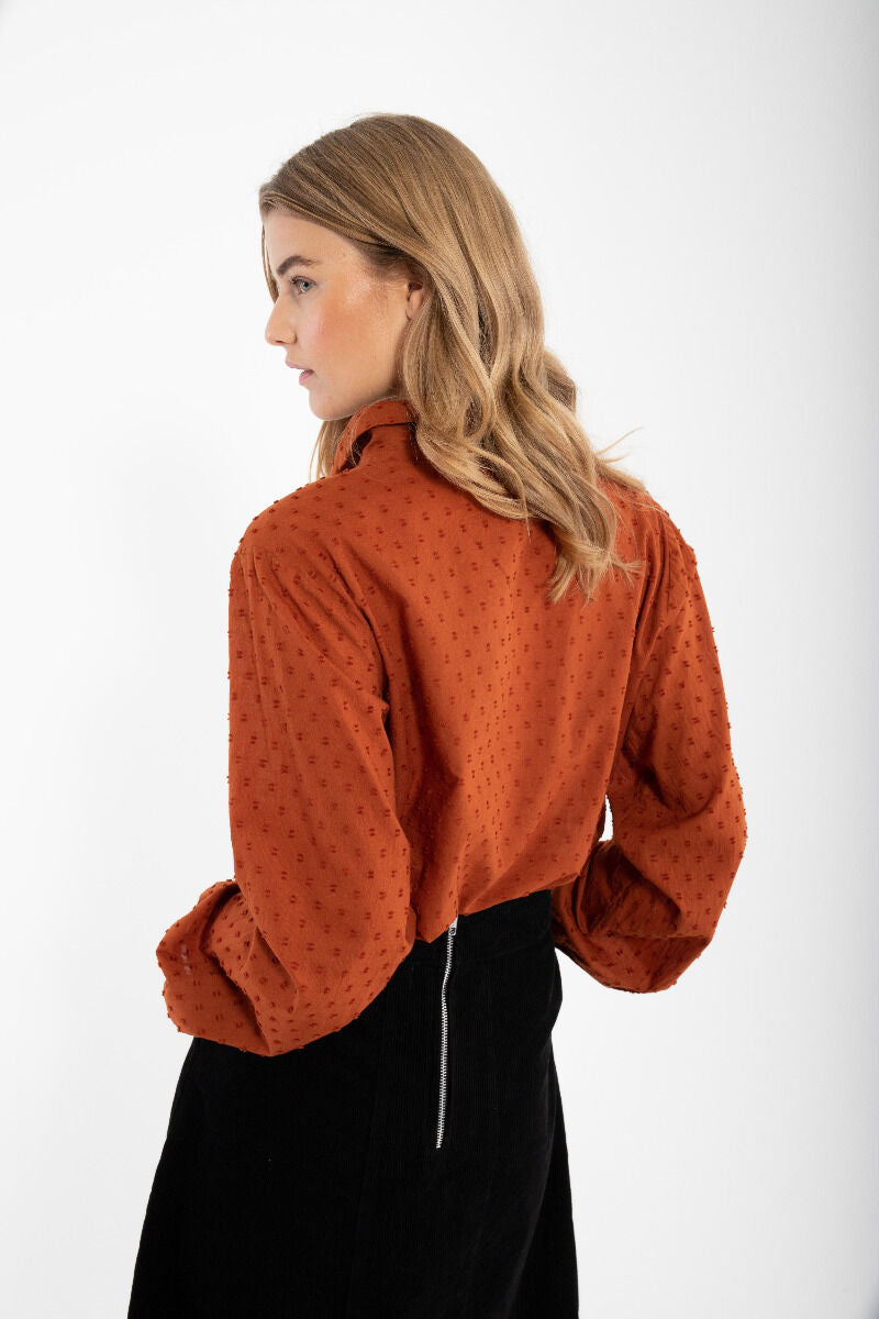 Danenovember Cotton Dot Shirt Rust