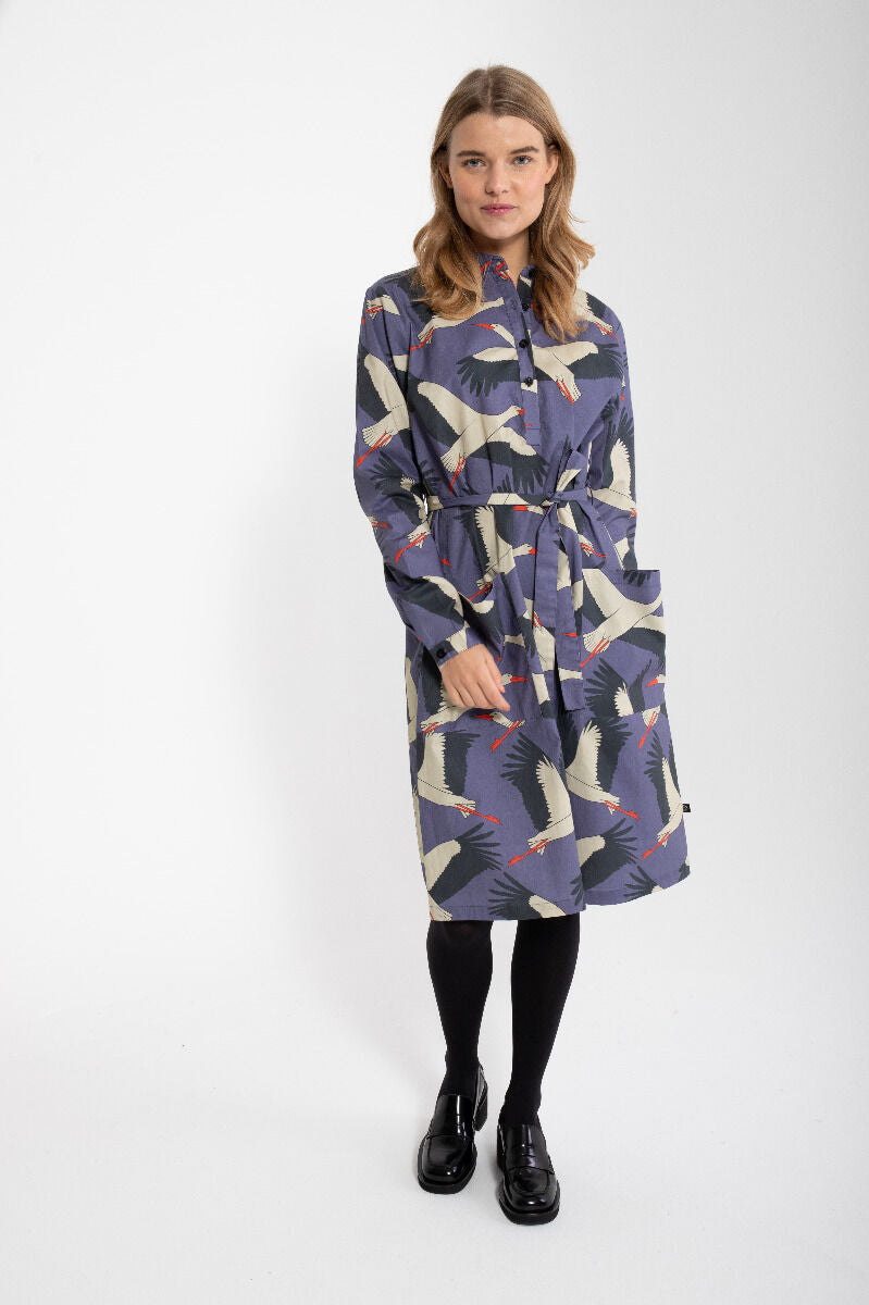 Daneheritage Poplin Dress Blue Grey STORK