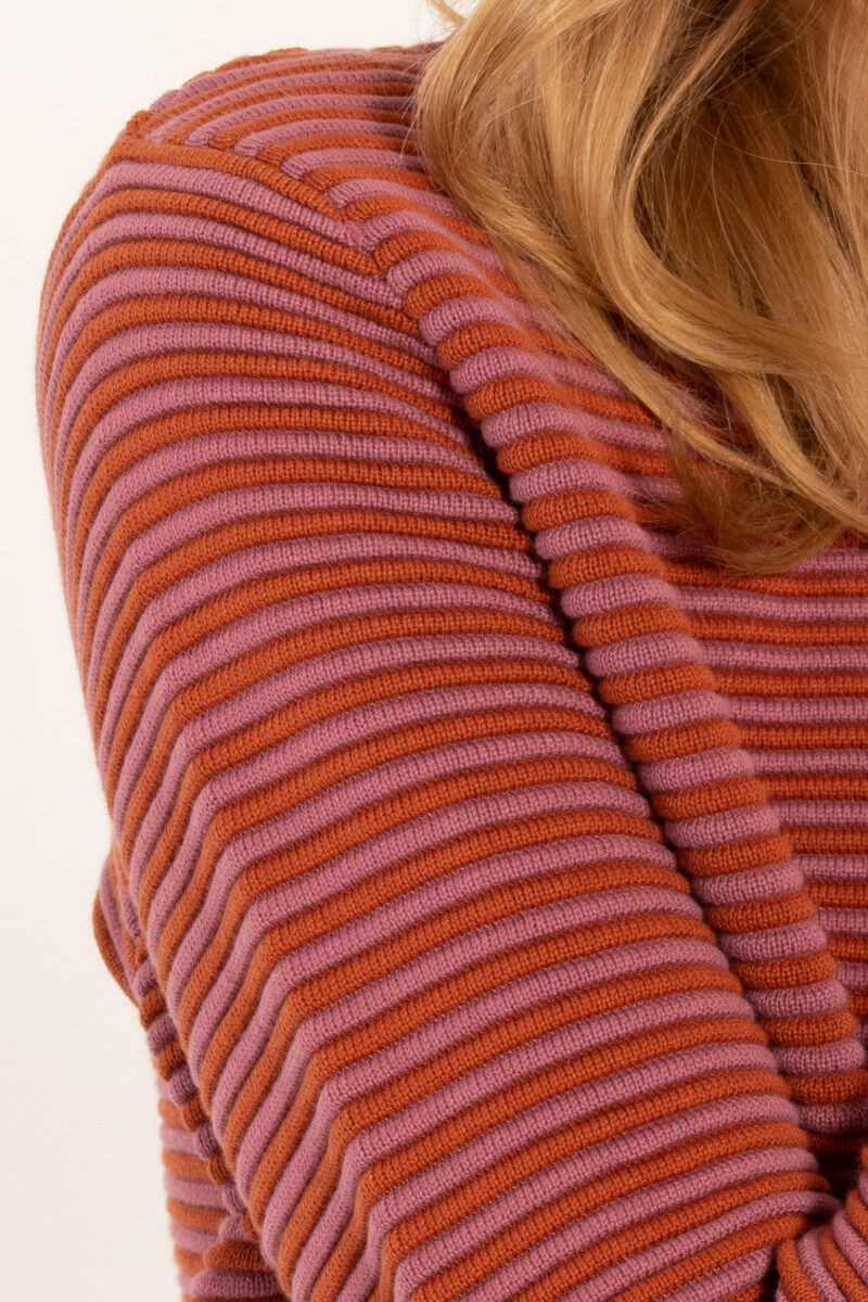 Danepearly 3D Crotchet Knit Sweater Rust/Old Rose