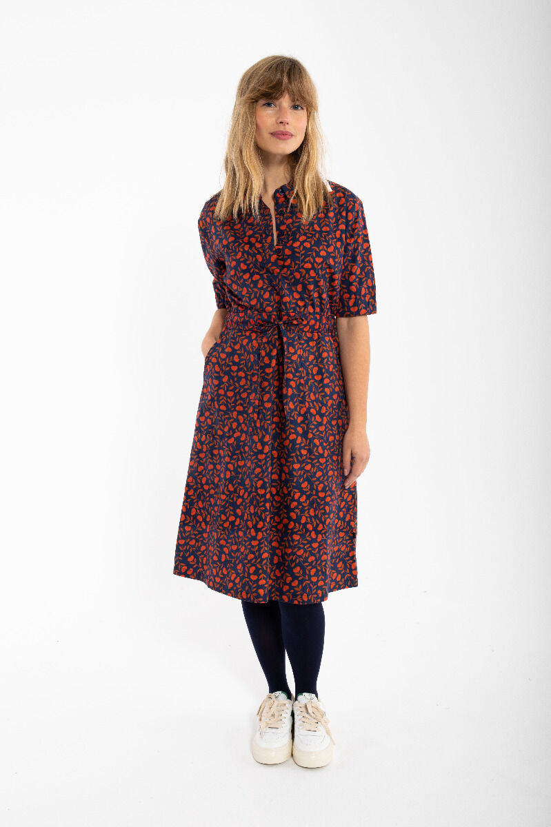 Danesusanne Poplin Dress Deep Marine FLEURIE