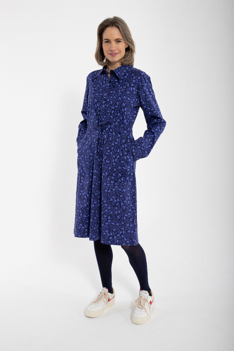 Daneditte Poplin Dress Grey Marine FLEURIE