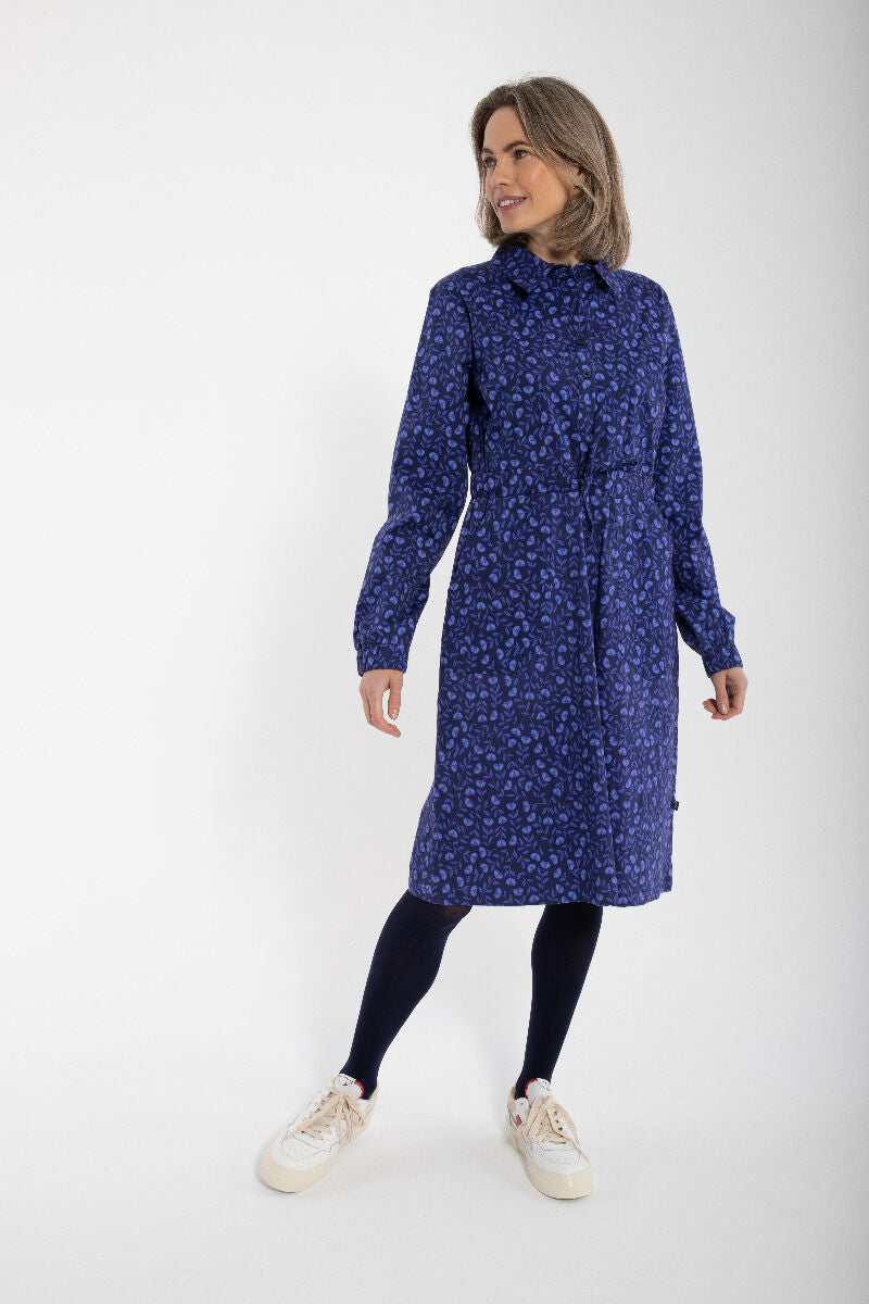 Daneditte Poplin Dress Grey Marine FLEURIE