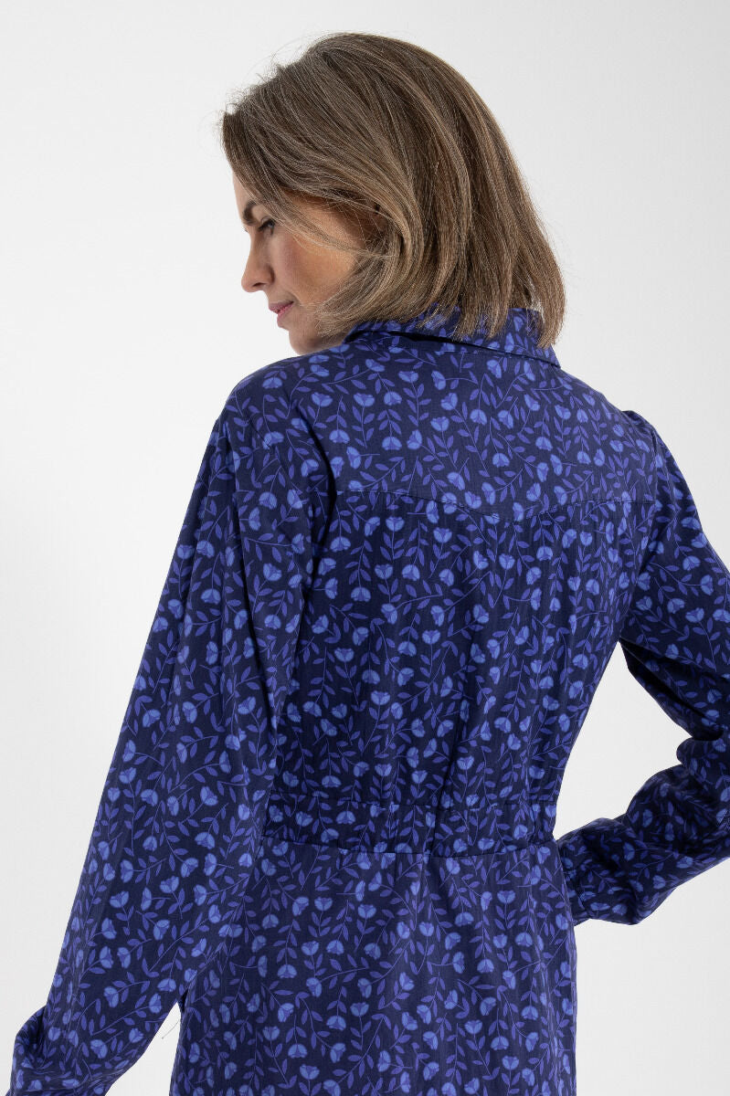 Daneditte Poplin Dress Grey Marine FLEURIE