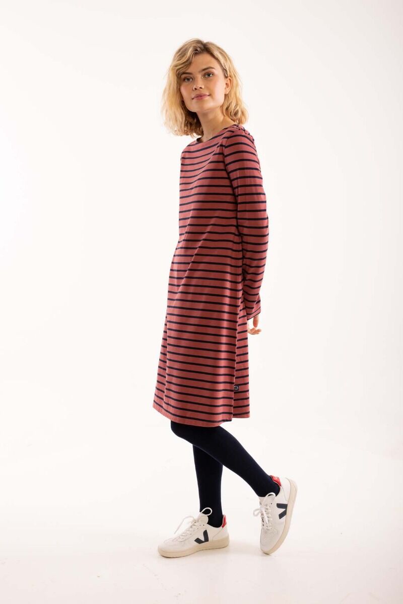 ORGANIC - Nassau Dress Rose tile/dark navy