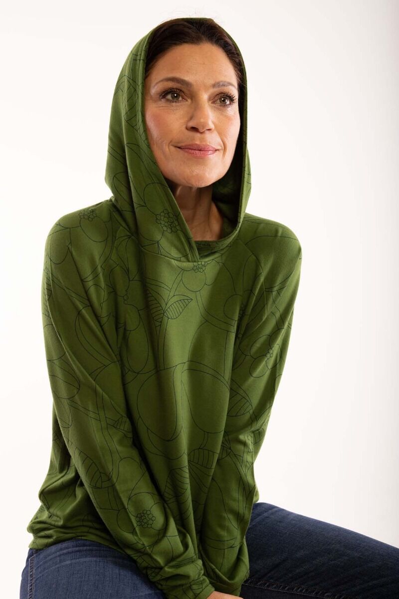 Danoline Hoodie Khaki/bottle green BLOOM BOOM