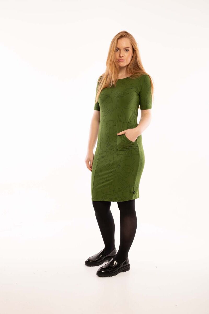 Danepolly Dress Khaki/bottle green BLOOM BOOM