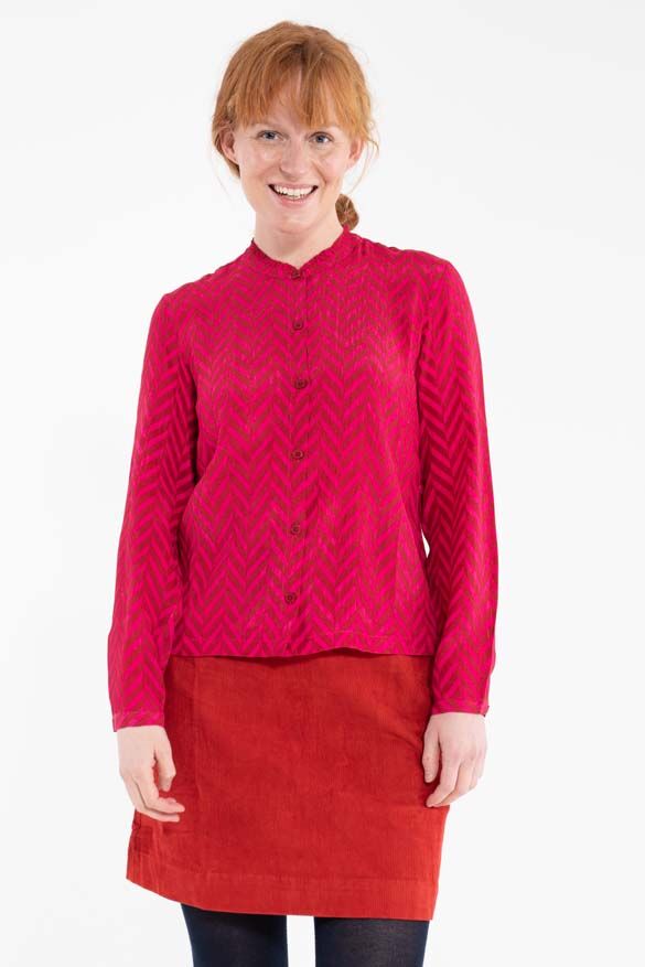 Danenordby Shirt Dk Rust/Dk Hot Pink HERRINGBONE