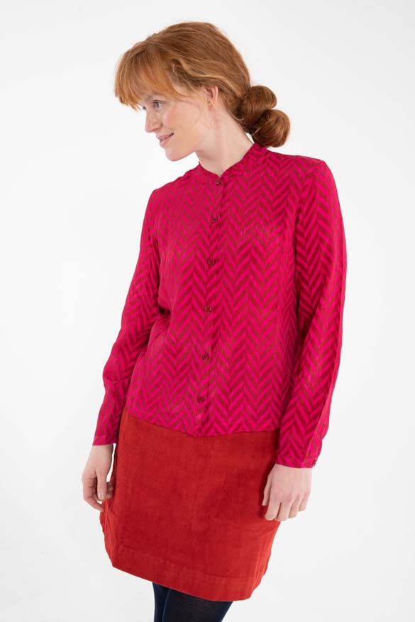 Danenordby Shirt Dk Rust/Dk Hot Pink HERRINGBONE