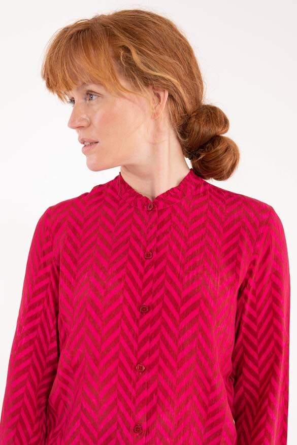 Danenordby Shirt Dk Rust/Dk Hot Pink HERRINGBONE