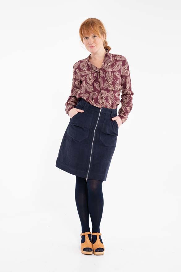 Danemadelaine Cord Skirt Dk Navy