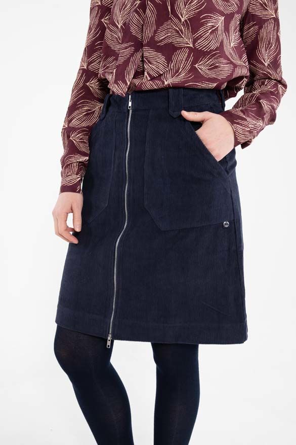 Danemadelaine Cord Skirt Dk Navy