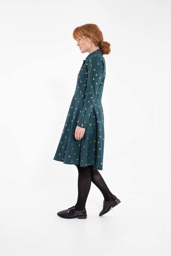 Daneribe Poplin Dress Dark Duck/ Gold Glitter SURPRISE DOTS