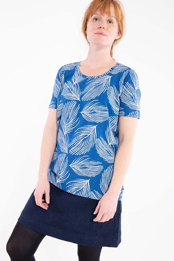 ORGANIC - Super duper tee Indigo/Lt Beige PALMA