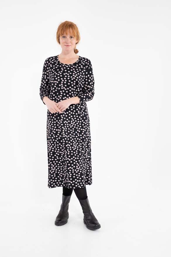 ORGANIC - Danecasilda dress Black/Lt Beige FUNDOTS