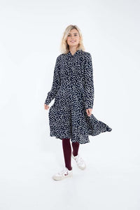 Daneprimeur Dress Dk Navy/Lt Beige FUNDOTS