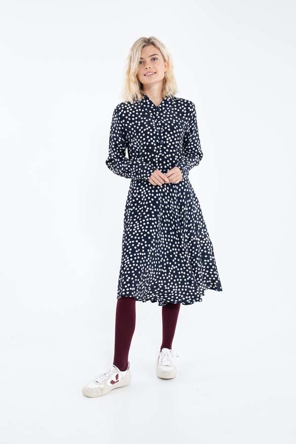Daneprimeur Dress Dk Navy/Lt Beige FUNDOTS