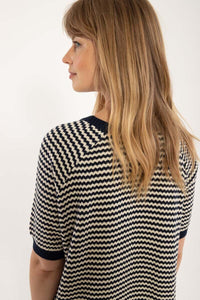 Daneblomme Pearl Knit Sweater Dress Dark Navy/Chalk
