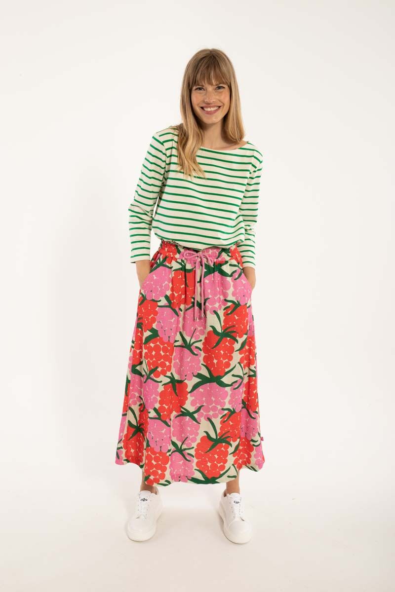 Danespresso Seersucker Skirt Super Pink/Bright Red MAXIBERRY