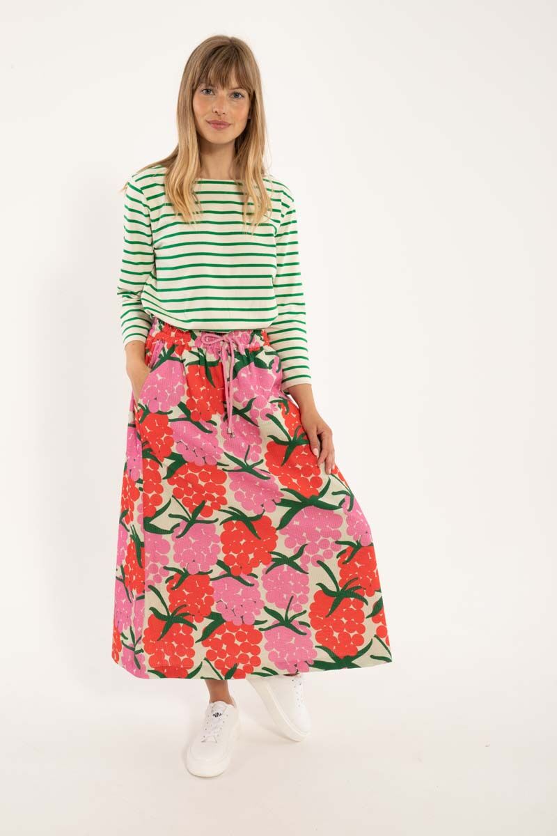 Danespresso Seersucker Skirt Super Pink/Bright Red MAXIBERRY