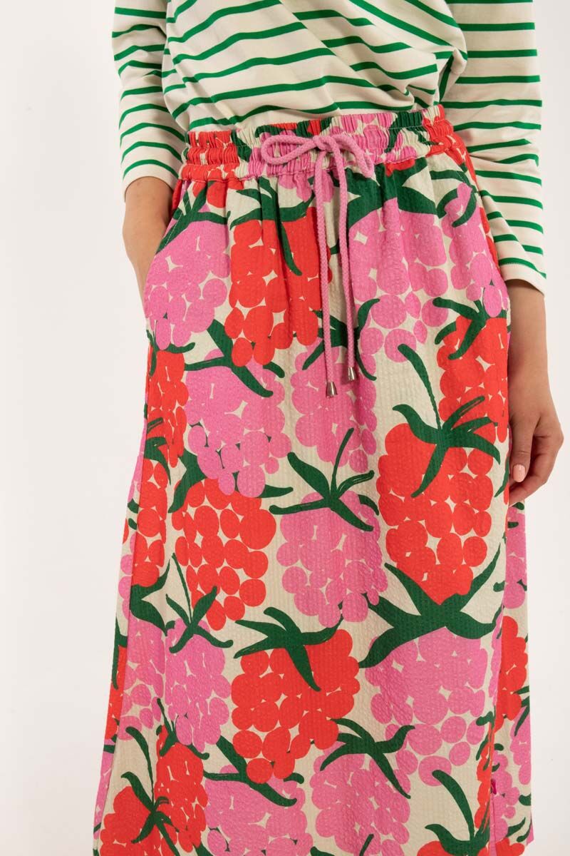 Danespresso Seersucker Skirt Super Pink/Bright Red MAXIBERRY