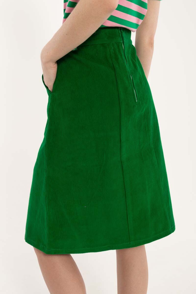 Danemaren Cord Skirt Grass Green