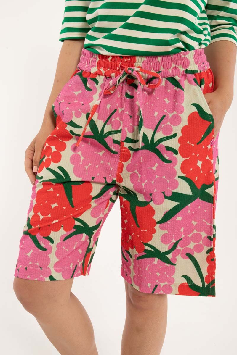 Danegames Seersucker Shorts Super Pink/Bright Red MAXIBERRY