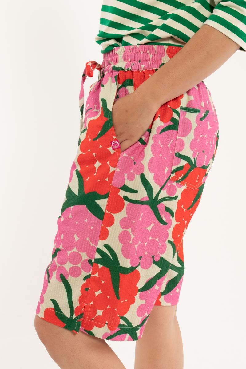 Danegames Seersucker Shorts Super Pink/Bright Red MAXIBERRY