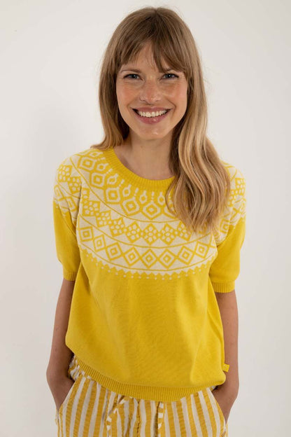 Danehope Cotton Knit Sweater Tee Faded yellow