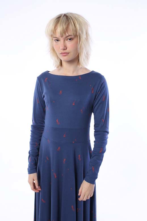 Danesigrid Cotton Dress Cold Slate MARKBLOMST