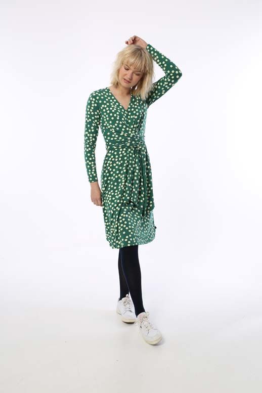 Danevalborg Dress Hunter Green/Chalk BIG FUNNY DOTS