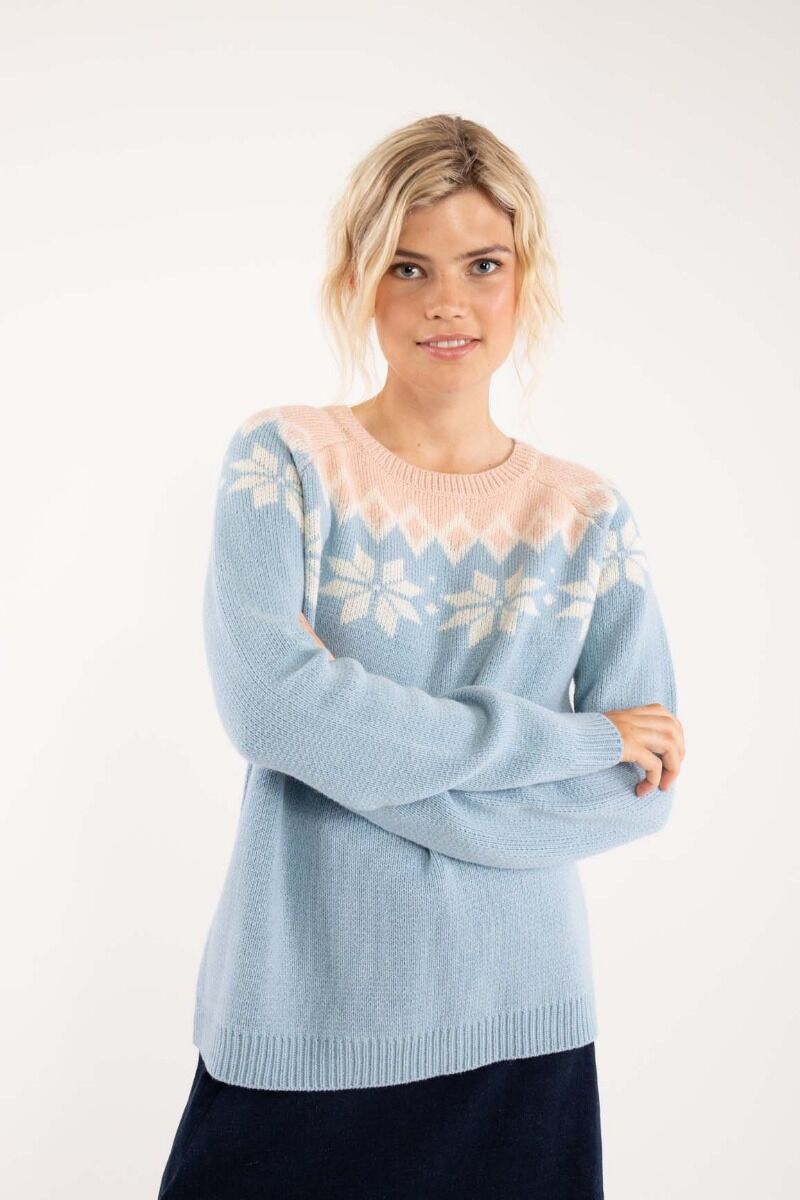 Danehytte Wool Sweater Pastel Blue/Offwhite