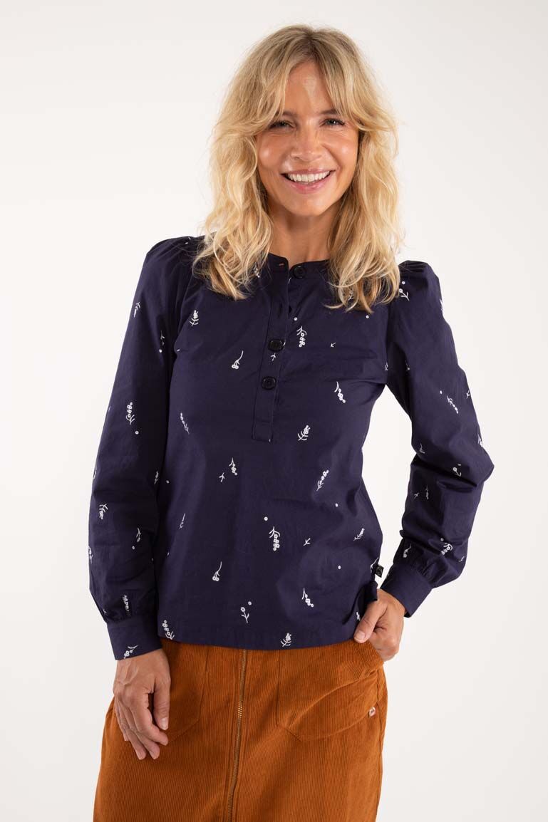 Danesanna Poplin Shirt Navy/Offwhite MARKBLOMST