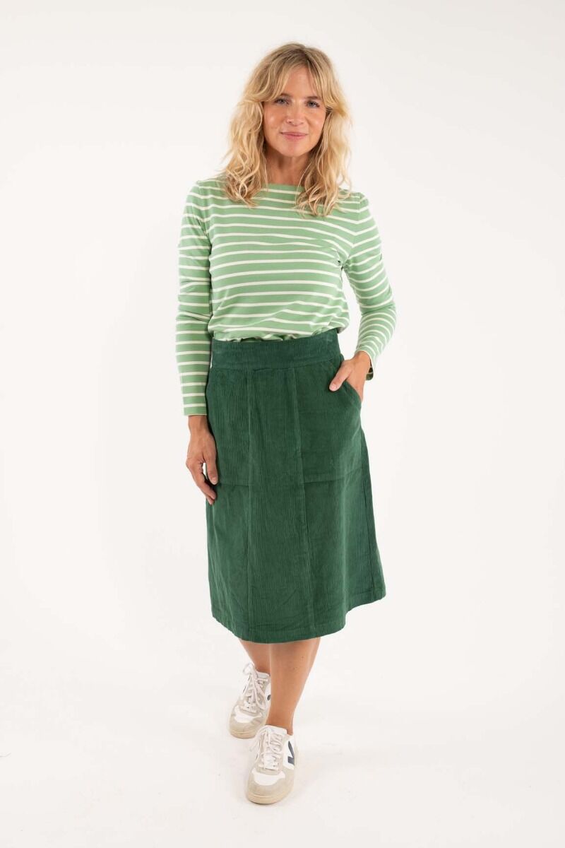 Danemaren Cord Skirt Rover Khaki