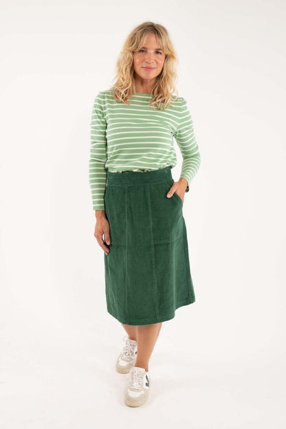 Danemaren Cord Skirt Rover Khaki