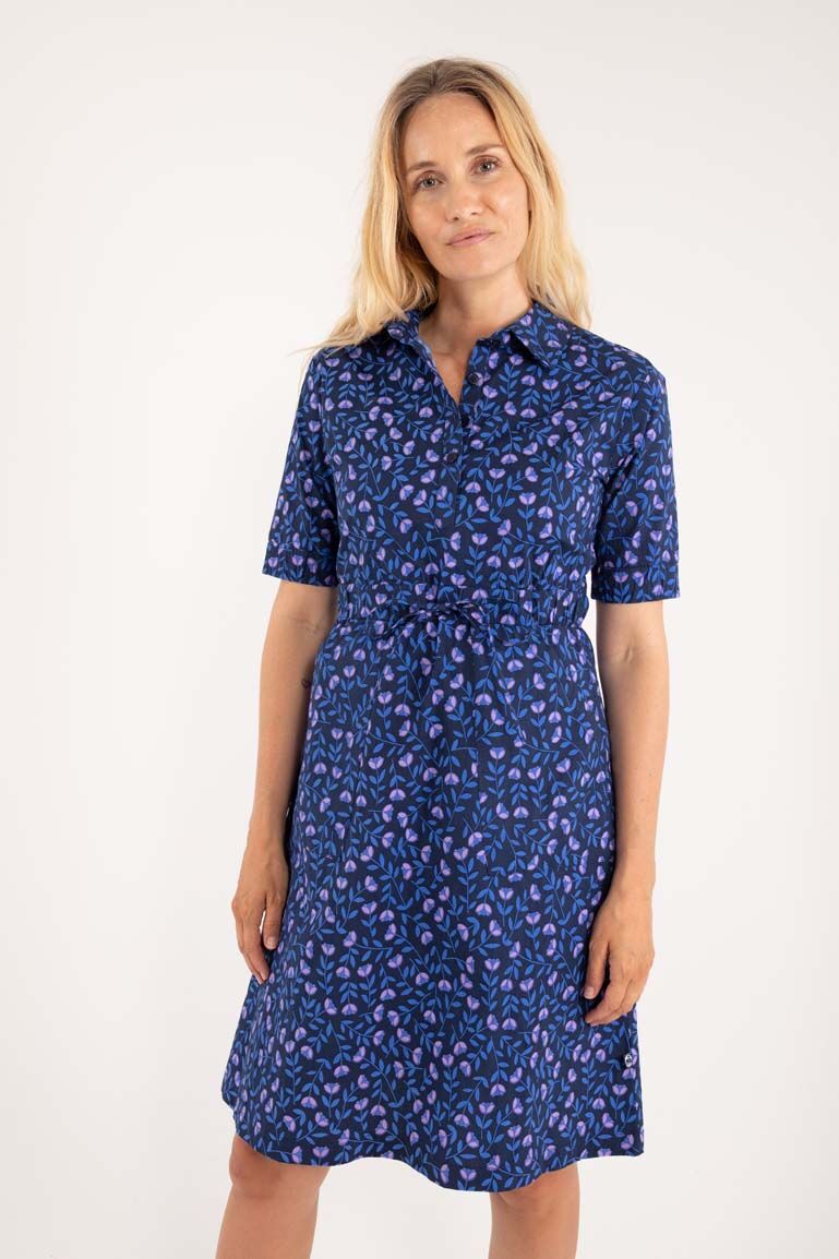 Danesusanne Poplin Dress Navy/Lilac FLEURIE